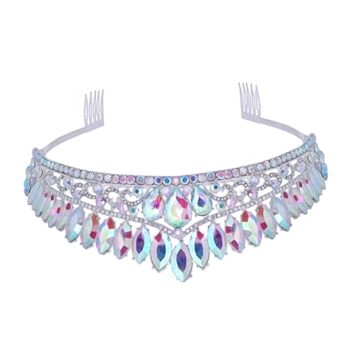 Beaupretty Brautschmuck Haarkamm mit Bunten Glitzersteinen Tiara für Hochzeiten und Besondere Anlässe Vielseitig Einsetzbar für Verschiedene Frisuren Funkelndes Design für Strahlende Bräute von Beaupretty