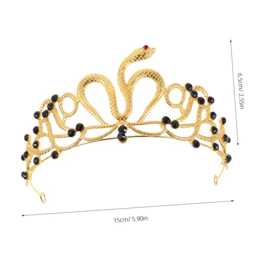 Beaupretty Bridal Tiara mit Schimmernden Strasssteinen Ägyptische Gold Schlange Legierungs Material Geeignet für Hochzeit Braut Geburtstag Party Halloween Kostüm Festliches Haarschmuck von Beaupretty