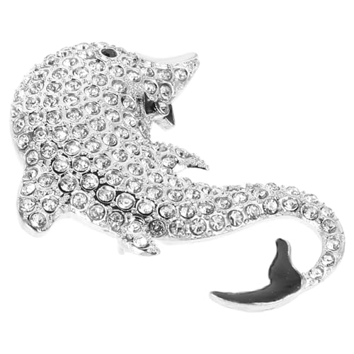 Beaupretty Stylische Delfinbrosche Mit Funkelnden Strasssteinen Trendige Tier-anstecknadel Für Mäntel Und Anzüge Elegantes Accessoire Für Modebewusste Frauen von Beaupretty