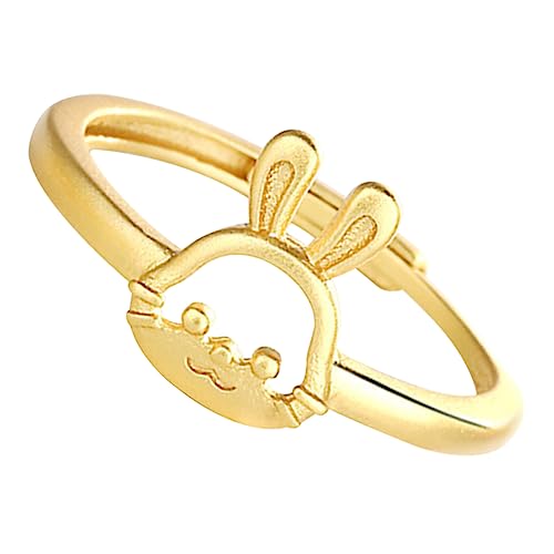 Beaupretty Bunny Ring Verstellbarer Ring für Frauen und Mädchen Süßer Modeschmuck im Kreativen Design für Partys und Alltag Perfektes für Freundinnen von Beaupretty