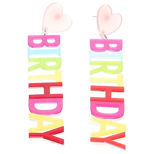 Beaupretty Bunte Geburtstagsbuchstaben Ohrhänger Damen Leicht Modisch Ohrringe für Freundin Stilvolle Dangle Drop Ohrschmuck Passend zu Verschiedenen Outfits von Beaupretty