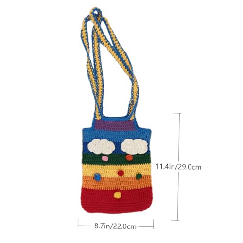 Beaupretty Bunte Gestrickte Umhängetasche Damen Modisch Leichtes Design Kleine Schultertasche Vielseitig Kombinierbar Einzigartiger Stil für Alltag Freizeit von Beaupretty