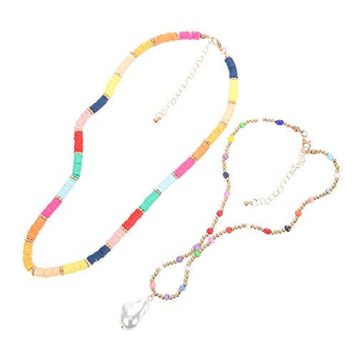 Beaupretty Bunte Perlenkette Damen Doppellagig Boho Sommer Strand Schmuck Modisch Vielseitig für Frauen von Beaupretty