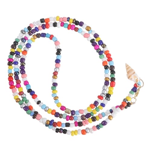 Beaupretty Bunte Perlenkette Im Boho Stil Muschelhalskette Mit Farbigen Kristallperlen Für Damen Modisches Halsaccessoire Für Strandpartys Angenehm Zu Tragen Und Langlebig von Beaupretty