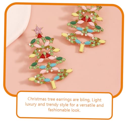 Beaupretty Bunte Strass Weihnachtsbaum Ohrringe Damen Schwebende Schmuckstücke Festtagsaccessoires Luxuriöses Design als für Festliche Anlässe von Beaupretty