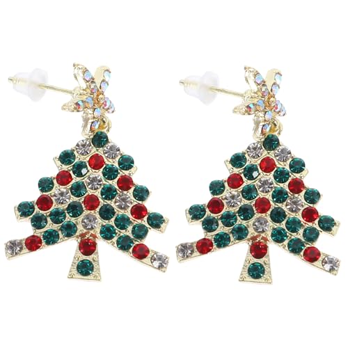 Beaupretty Bunte Weihnachtsbaum Ohrstecker Damen Leichte Ohrringe Festliche Ohrschmuck für Teenager Vielseitig Kombinierbar für Weihnachten und Feiertage von Beaupretty