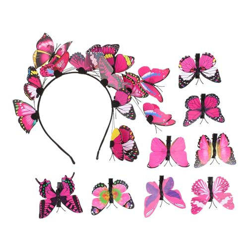 Beaupretty Schmetterlinge Stirnband Haarspangen Set Frauen Haar Zubehör Schmetterlinge Haarschmuck Clips Haarspangen Für Damen Stirnbänder von Beaupretty