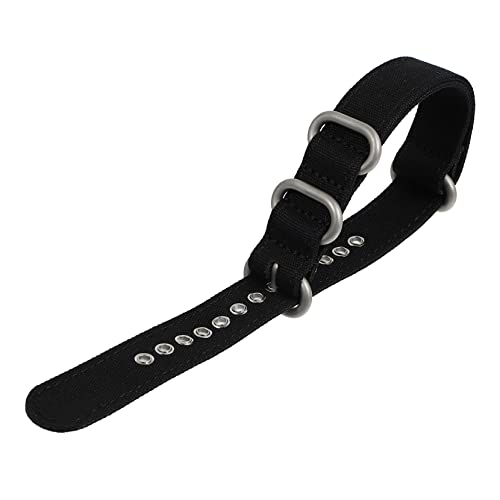 Beaupretty Canvas Uhrenarmband Schwarz Atmungsaktives Wasserdichtes Armband Hochdichtem Canvas mit Schnalle Komfortables Ersatzarmband für Herren und Damen Schnell Trocknend und von Beaupretty