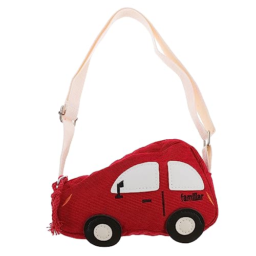 Beaupretty Cartoon Umhängetasche Rote Mini Schultertasche Auto Form mit Reißverschluss Langlebige Crossbody Bag Sicherem Material für Mädchen und Jungen von Beaupretty