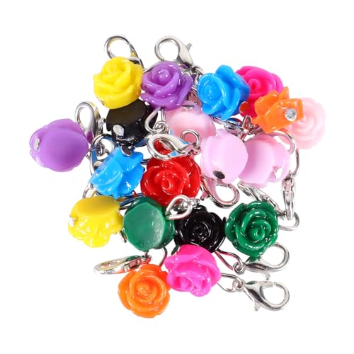 Beaupretty Charm Anhänger mit Rosenmotiv Teiliges DIY Schmuckzubehör mit Karabinerhaken für und Armbänder Gemischte Farben für Kreative Bastelprojekte von Beaupretty
