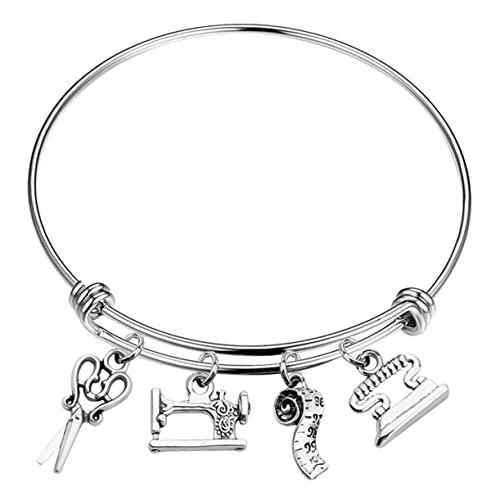 Beaupretty Charm Armband Damen Sewing Machine Design Leichtes Modeschmuck Armband mit Nähmaschinen Schere Maßband Anhängern Komfortabel und Langlebig für Alltag und von Beaupretty