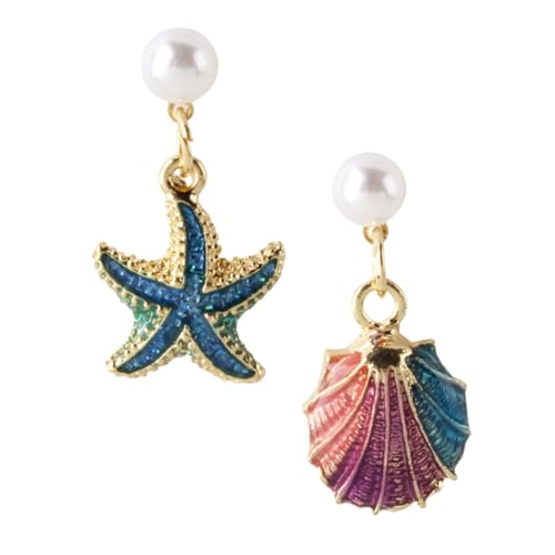 Beaupretty Chic Muschel Ohrhänger Damen Kreative Themen Ohrringe aus Allergiefreiem Legierungs Material Langlebige Tropfen Ohrringe Stilvolle Accessoires für Frauen von Beaupretty