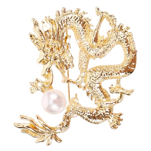 Beaupretty Chinesische Drachen Brosche aus Langlebige Anstecknadel für Anzug Jacke Schal Schmuckaccessoire für Damen und Herren Symbol für Wohlstand und Glück von Beaupretty