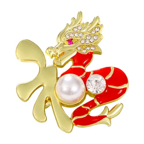 Beaupretty Chinesische Drachenbrosche Feine Leichter Lapel Pin Schmuck für Damen Festlicher Anstecker Vielseitig Elegant Detailreich für Hochzeit Party Neujahr und Formelle Anlässe von Beaupretty