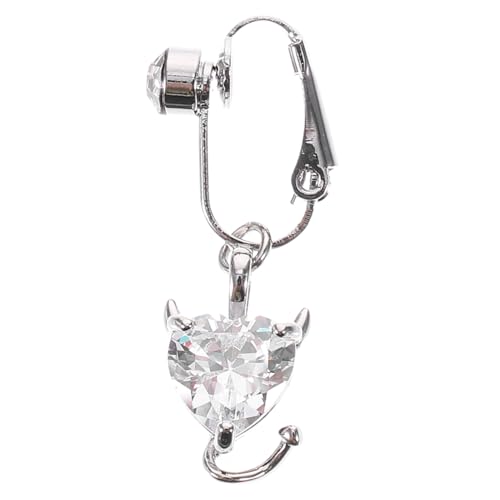 Beaupretty Clip Bauchnabelring mit Zirkonia Anhänger Fake Navel Ring Piercing Leichter Sicherer Körperschmuck für Damen für Strand Party und Alltag Weiß von Beaupretty