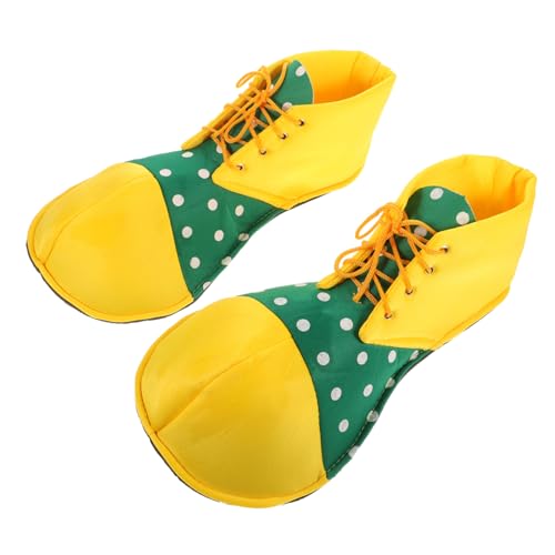Beaupretty Clownschuhe Damen Herren Unisex Mittelgroß Bunte Punktemuster Verstellbar Strapazierfähig Für Halloween Karneval Kostüm Party von Beaupretty
