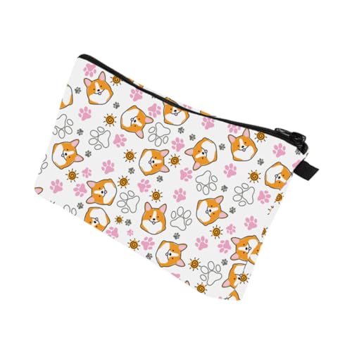 Beaupretty Corgi-Kosmetiktasche Kosmetik-Organizer-Tasche Münzbeutel Großer Kosmetikkoffer Schminktasche Für Damen Makeup Tasche Kosmetiktaschen Handtasche Polyester Fräulein Reißverschluss von Beaupretty