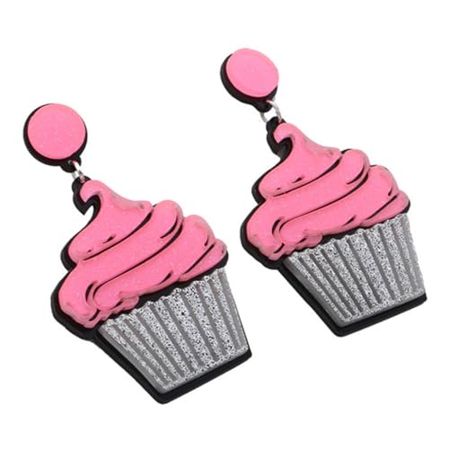 Beaupretty Cupcake Ohrringe Hängend Ohrschmuck Damen Süße Dessert Ohranhänger Modisch Leicht und Komfortabel für Mädchen Geschenk Weihnachten Valentinstag Geburtstag von Beaupretty