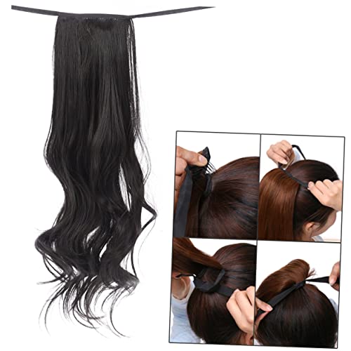 Beaupretty Curly Ponytail Hair Extension Bindeband Kurz Lockig Wellig Synthetisch Natürlich Schwarz Damen Haarklammer Haarteil für Alltag Party Cosplay von Beaupretty