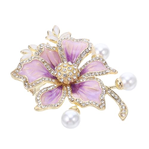 Beaupretty Dainty Blumenbrosche Emaille Anstecknadel mit Perlen Vintage Design für Damen Abendkleid Bankett Party Accessoire Elegant und Farbecht Geschenkbox von Beaupretty