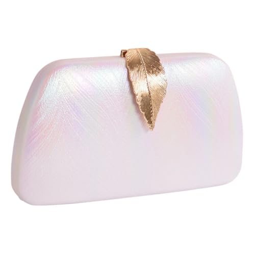 Beaupretty Damen Abendtasche Goldfarbene Verzierung Clutch mit Abnehmbarer Schulterkette und Knopfverschluss Vielseitige Handtasche für Partys Hochzeit und Festliche Anlässe von Beaupretty