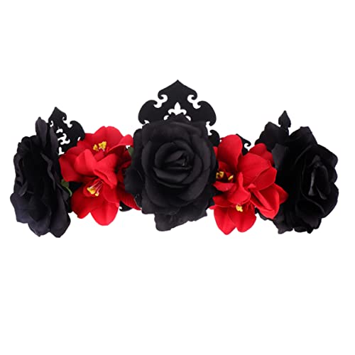 Beaupretty Damen Blumenhaarband mit Rosenkrone für Halloween und Festivals Komfortabel Stilvolle Haar Dekoration für Fotoshootings Hochzeiten und Partys von Beaupretty