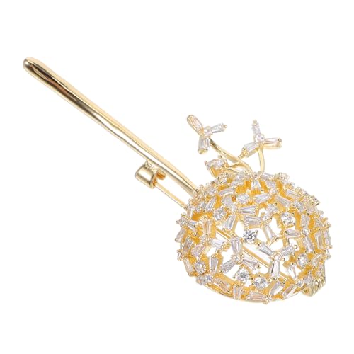 Beaupretty Damen Brosche mit Funkelndem Zirkonia Goldfarbene Dattelblumen Anstecknadel als Modisches Kleidungsaccessoire Vielseitiger Schmuck für Blazer und Abendkleider Langlebig und Sicher von Beaupretty