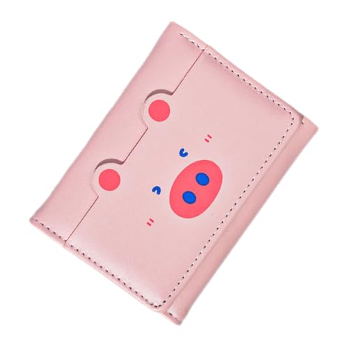 Beaupretty Damen Cartoon Geldbörse Klein mit Münzfach und Kartenfächern Modische Kurzbörse für Frauen Praktische Brieftasche für Outdoor Shopping und Alltag Rosa Langlebiges Material von Beaupretty