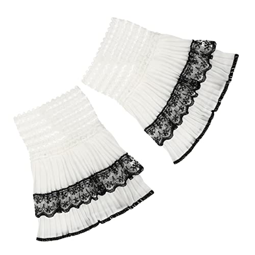 Beaupretty Damen Fake Wrist mit Zarter Spitzenrüsche Transparente Mesh Manschetten für Blusen Pullover und Kostümaccessoires Hochwertige Handgelenkdekoration von Beaupretty