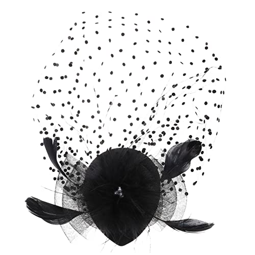 Beaupretty Damen Fascinator Hut mit Netz und Leichtes Haarschmuck Braut Kopfschmuck für Hochzeit Tea Party Bankett Modisches Headpiece mit Haarclip Schwarz von Beaupretty