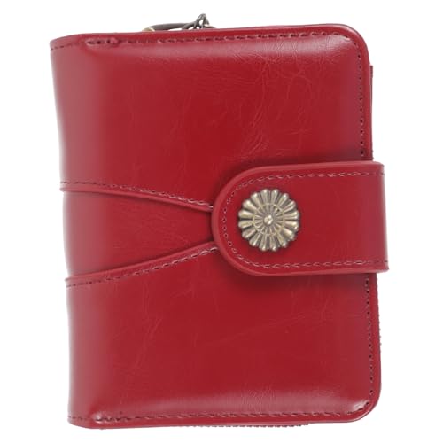 Beaupretty Damen Geldbörse Klein Kompakt Zipper Portemonnaie aus Ölgewachstem Modisch Dekorativ für Karten Münzen Reise Geeignet Handlich Langlebig von Beaupretty