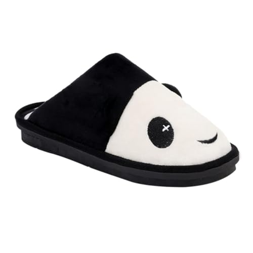 Beaupretty Damen Hausschuhe Panda Muster Winter Hausschuhe mit Anti rutsch sohle Warm und Gemütlich für Zuhause Weiche Fleece Slippers in Weiß und Schwarz von Beaupretty