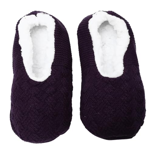 Beaupretty Damen Hausschuhe mit Rutschfester Silikonsohle Dicke Kuschelige Indoor Sockenschuhe für Herbst und Winter Warme Weiche Plüschsocken in Tiefem Komfortable Wohndesign schuhe von Beaupretty