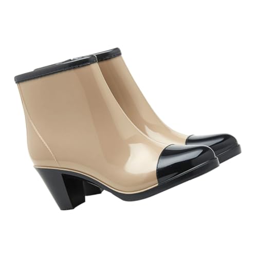 Beaupretty Damen High Heel Regenstiefel mit Seitlichem Reißverschluss Kurze Wasserdichte Gummistiefel Rutschfeste Absatzschuhe für Sicheren und Komfortablen Outdoor Einsatz Beaupretty Damen High Heel Regenstiefel mit Seitlichem Reißverschluss Kurze Wasserdichte Gummistiefel Rutschfeste Absatzschuhe für Sicheren und Komfortablen Outdoor Einsatz von Beaupretty