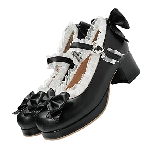 Beaupretty Damen High Heels Frühling Elegante Schleifen Pumps mit Blockabsatz rutschfest Komfortable Damenschuhe für Outdoor und Alltag Weiche Passung Schwarz Beaupretty Damen High Heels Frühling Elegante Schleifen Pumps mit Blockabsatz rutschfest Komfortable Damenschuhe für Outdoor und Alltag Weiche Passung Schwarz von Beaupretty