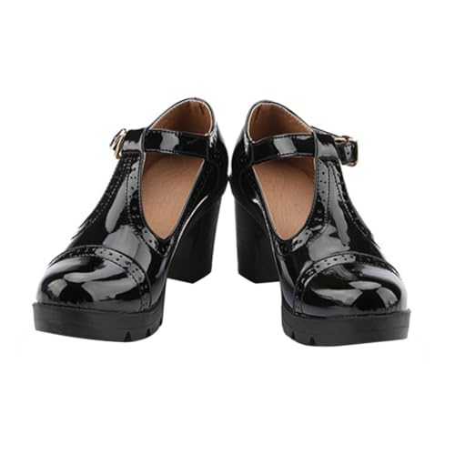 Beaupretty Damen High Heels Pumps mit Blockabsatz wasserdichte Runde Zehen Eleganter Damenschuh für Frühling Herbst Bequeme Absatzschuhe für Arbeit Party und Alltag Schwarz Beaupretty Damen High Heels Pumps mit Blockabsatz wasserdichte Runde Zehen Eleganter Damenschuh für Frühling Herbst Bequeme Absatzschuhe für Arbeit Party und Alltag Schwarz von Beaupretty