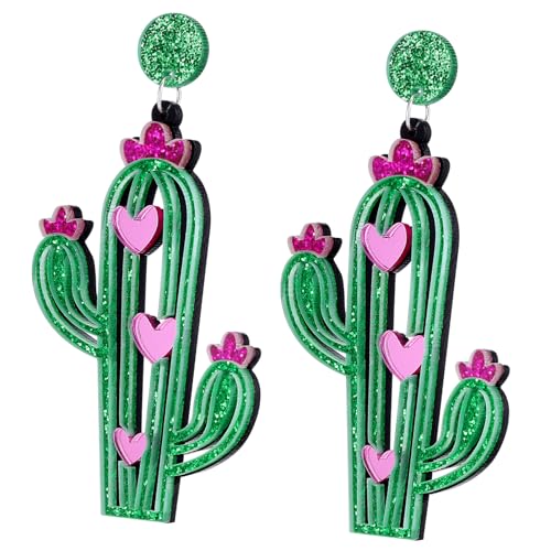 Beaupretty Damen Kaktus Ohrringe Dangle Tropfen Design Pflanze Schmuck Boho Stil Leicht Kombinierbar für Alltag und Festlichkeiten von Beaupretty
