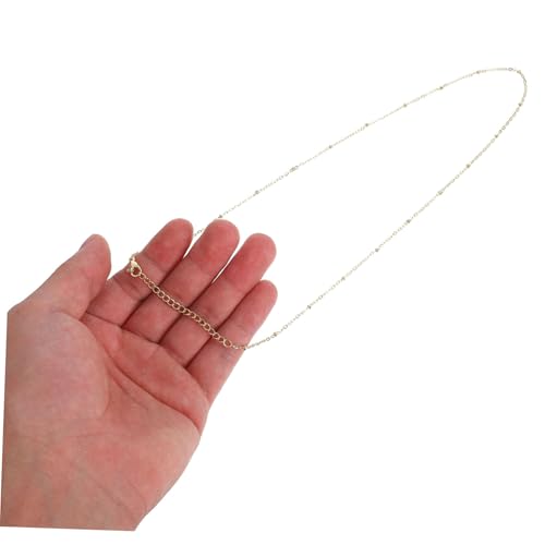 Beaupretty Damen Kette Gold Vergoldet Halskette mit Feinen Rundperlen Kurzschmuck für Alltag Büro und Freizeit Clavicle Necklace Choker Design von Beaupretty