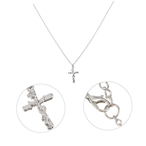 Beaupretty Damen Kreuz Halskette aus Chic Neck Chain mit Choker Design Silberfarben Modischer Schmuck für Frauen und Mädchen zu Besonderen Anlässen von Beaupretty