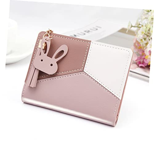 Beaupretty Damen Kurzformat Geldbörse PU Klein Mit Quaste Portabel Vielseitig Für Karten Münzen Rosa von Beaupretty