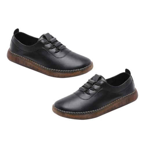 Beaupretty Damen Lederschuhe Flach Casual Schuhe Komfortabel Leichtgewichtig Sneaker Alltag Freizeit Schuhe Für Laufen Gehen Reisen Hautfreundlich Elastisch Für Frauen Alle Jahreszeiten von Beaupretty