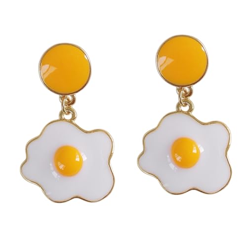 Beaupretty Damen Ohrhänger mit Kreativem Spiegelei Design Zarte Ohrschmuck Perlen Baumelnde Statement Ohrringe für Alltag Party Geschenkideen von Beaupretty