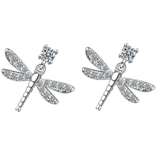 Beaupretty Damen Ohrstecker mit Libellen Funkelnde Strassohrringe aus Hochwertigem Kupfer Leicht und Langlebig Ohrstecker für Alltag Party und Festlichkeiten von Beaupretty