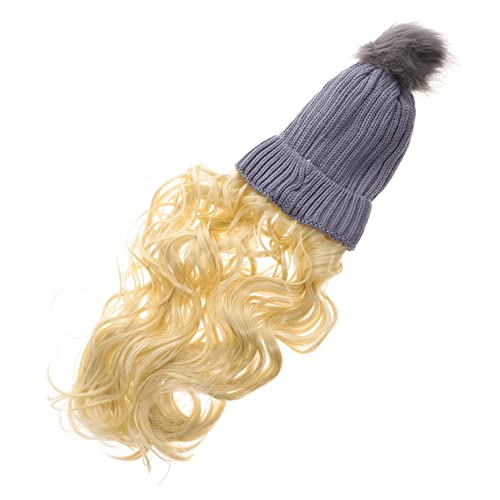 Beaupretty Damen Perücke Beanie mit Realistischem Haar Hochwertige Strickmütze für Winter Komfortable Kopfbedeckung gegen Haarausfall Atmungsaktiv und Langlebig von Beaupretty