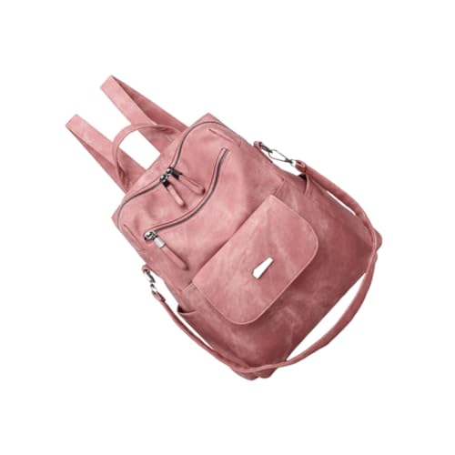 Beaupretty Damen Rucksack PU Schultertasche Multifunktional Große Kapazität Reise Tasche Kreativer Packsack Rosa Alltag Outdoor von Beaupretty