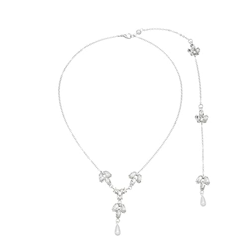 Beaupretty Damen Rückenkette mit Kristallanhänger Hochzeits und Brautschmuck Silberne Halskette für Frauen für Partys Jubiläen und Besondere Anlässe von Beaupretty