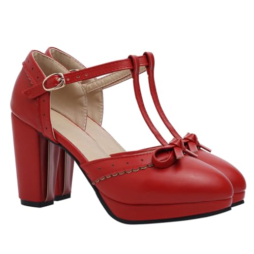 Beaupretty Damen Sandalen mit Chunky Heel Bowknot Design PU und Gummi Rutschfest für Sommer Partys Hochzeit Büro Weiß Modische Absatzschuhe von Beaupretty