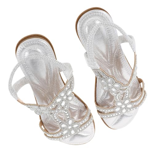 Beaupretty Damen Sandalen mit Funkelnden Strasssteinen Atmungsaktive Bequeme Sommerschuhe für Strand Shopping und Reisen Modische Feminine Schmuck Sandaletten Silberfarben Beaupretty Damen Sandalen mit Funkelnden Strasssteinen Atmungsaktive Bequeme Sommerschuhe für Strand Shopping und Reisen Modische Feminine Schmuck Sandaletten Silberfarben von Beaupretty