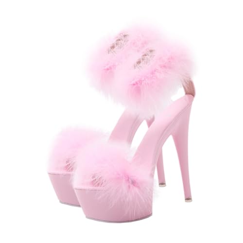Beaupretty Damen Sandaletten mit Hohem Absatz Flirten Sandalen Modisch Rutschfeste Plateau Sohle Atmungsaktiv Robust für Sommer und Alltag Zufällige Farbe von Beaupretty