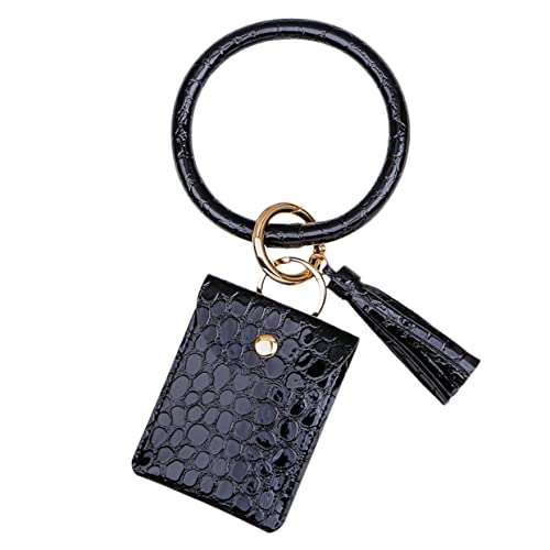 Beaupretty Damen Schlüsselanhänger Armreif PU mit Münzgeldbörse Langlebiger Geldbeutel mit Klappe und Schnalle für Geburtstage und Besondere Anlässe von Beaupretty